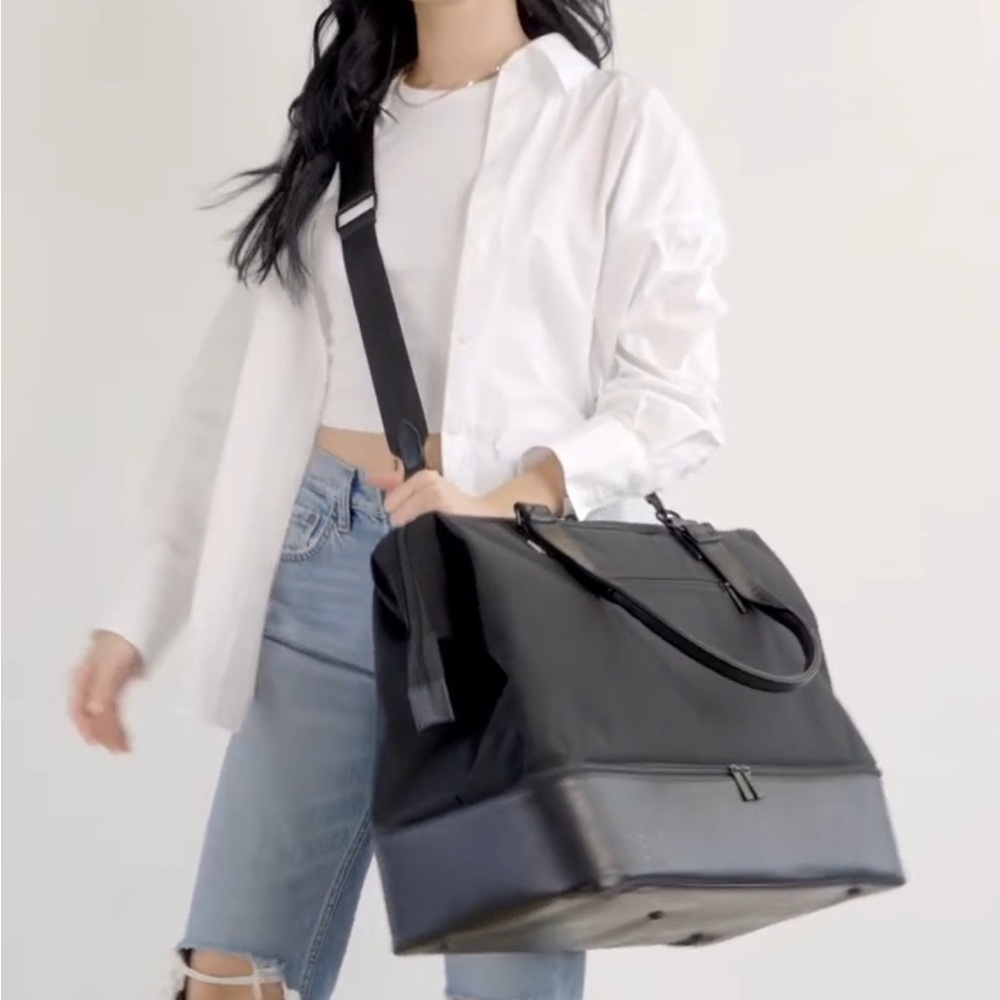 BEIS Weekender Black Travel Tote Bag
